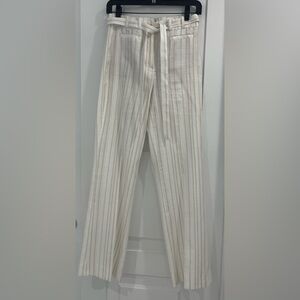 WHITE HOUSE BLACK MARKET Linen Classic Wide Leg Trousers, Size O